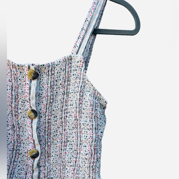 Japna Women’s M Runched Geometric Print Cami Tank Top, Japna Smocked Tops - Picture 5 of 9